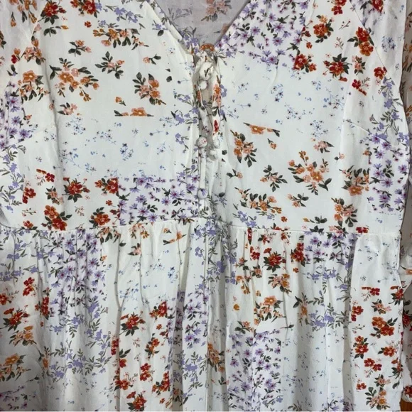 American Eagle Outfitters Floral Long Sleeve Mini Dress Large - Picture 5 of 8